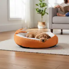 BLOCCARE - Cama Para Mascotas Con Orejas Conejo - Talla L NARANJA