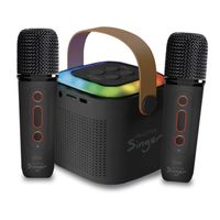 Parlante Karaoke My Lil First Singer 2 + 2 Micrófonos Inalámbricos - Negro