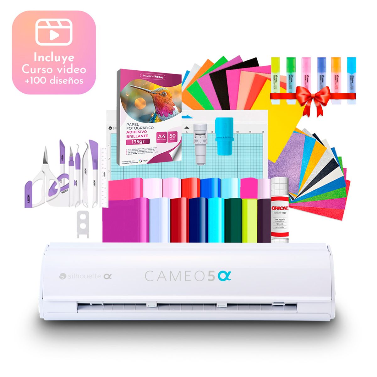 SILHOUETTE - Kit inicial Silhouette Cameo 5 Alpha + Curso video
