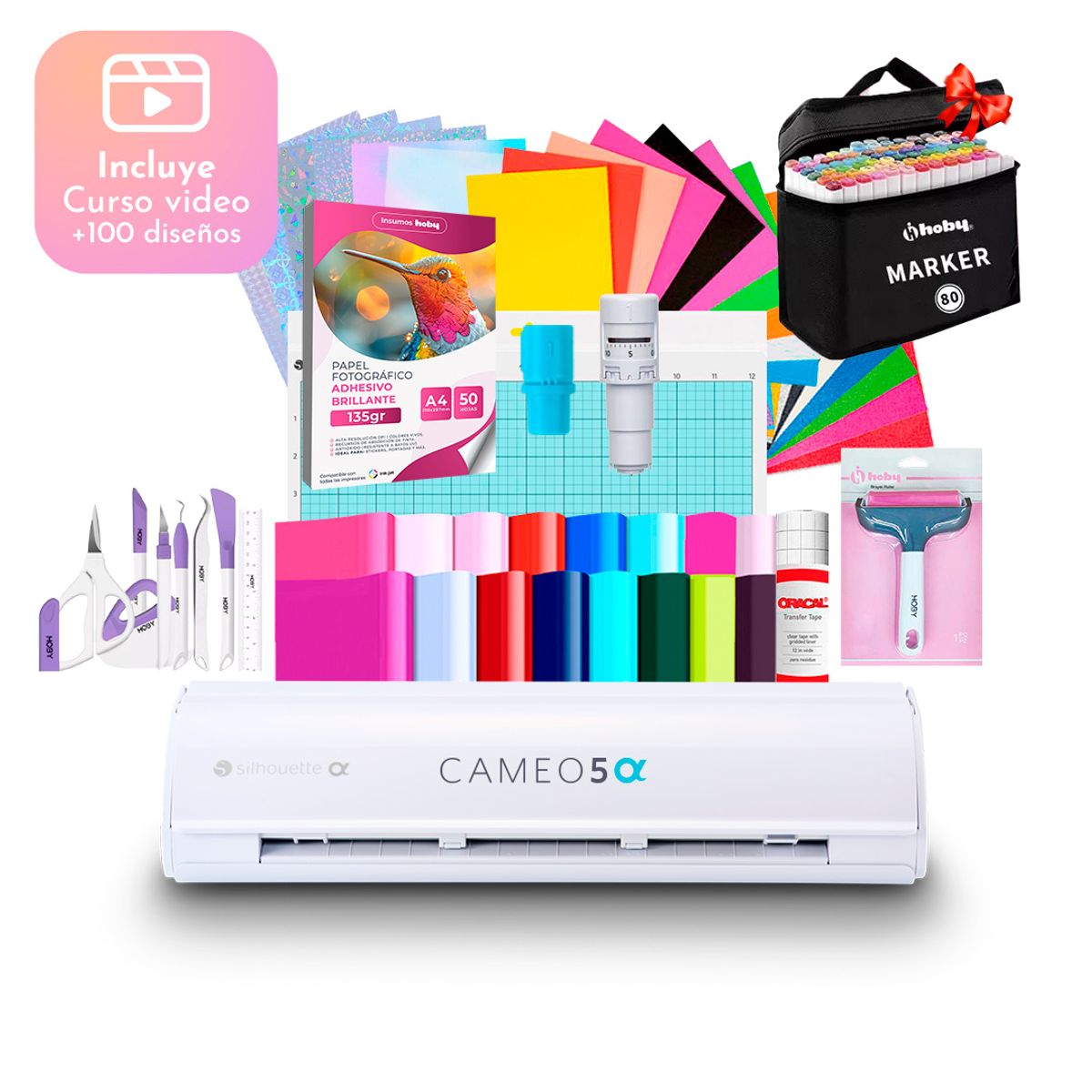 SILHOUETTE - Kit Silhouette Cameo 5 Alpha Full Insumos Y Regalos