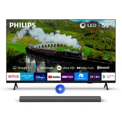 PHILIPS - Ambilight TV 55 PUD7408 + Soundbar TAB4208 Smart Starter