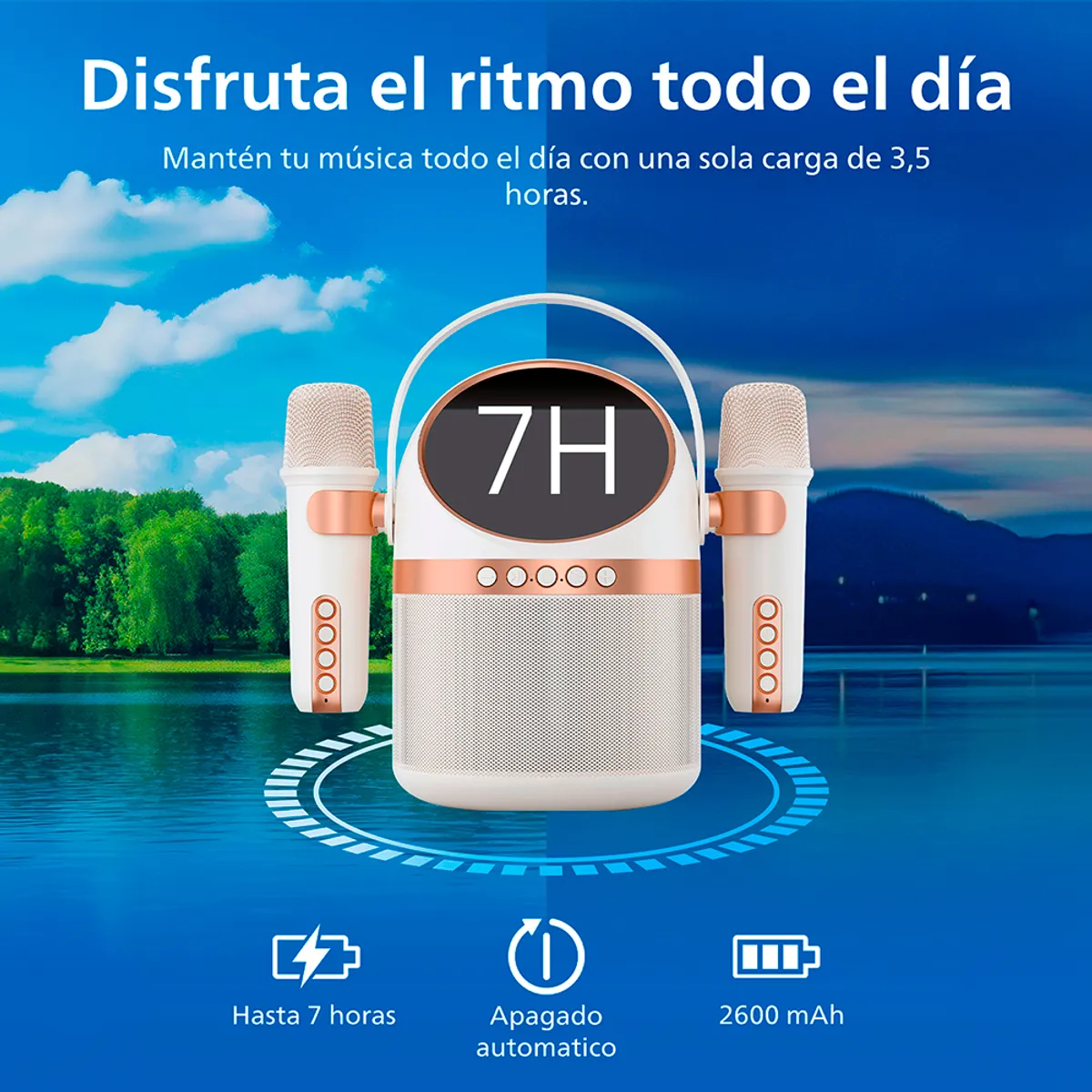 PHILIPS - Parlante Karaoke Bluetooth Philips con Micrófono TAS2509 Blanco