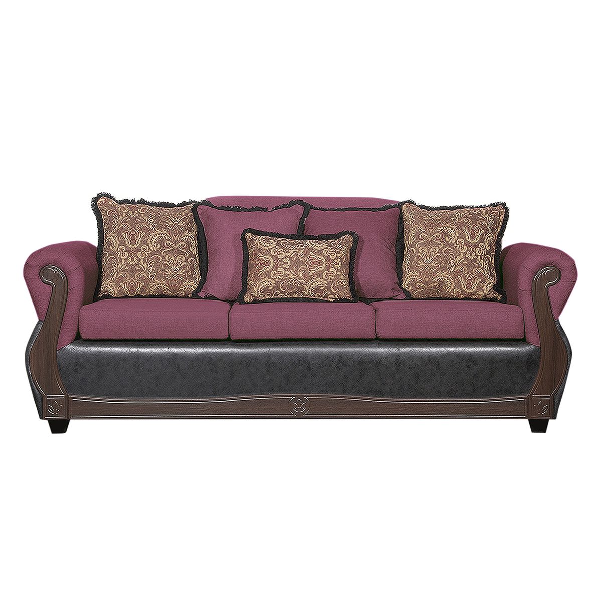 BLACK FACTORY - Juego de Living 3 2 1 1 Gran Columbia Burdeo Negro