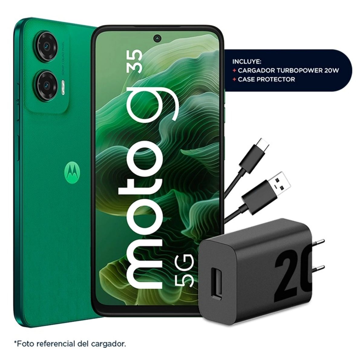 MOTOROLA - Motorola Moto G35 5G 128GB 4GB RAM Verde Pantalla 66″ 120Hz Cámara 50MP Batería 5000mAh Liberado