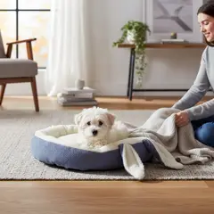 BLOCCARE - Cama Para Mascotas Con Orejas Conejo - Talla L GRIS