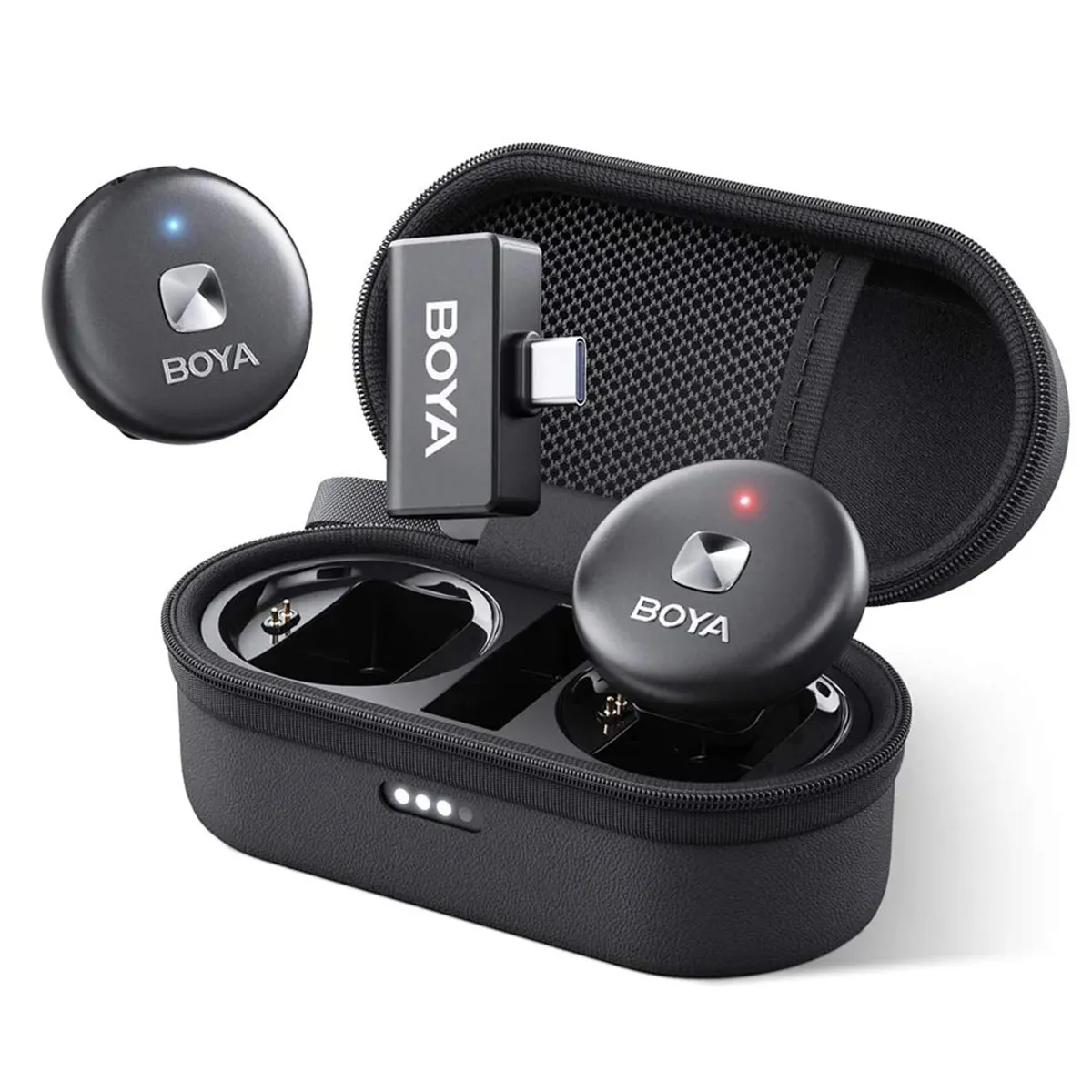 BOYA - Microfono Inalámbrico Boya Omicu Usbc Con Fijacion Y Estuche de carga