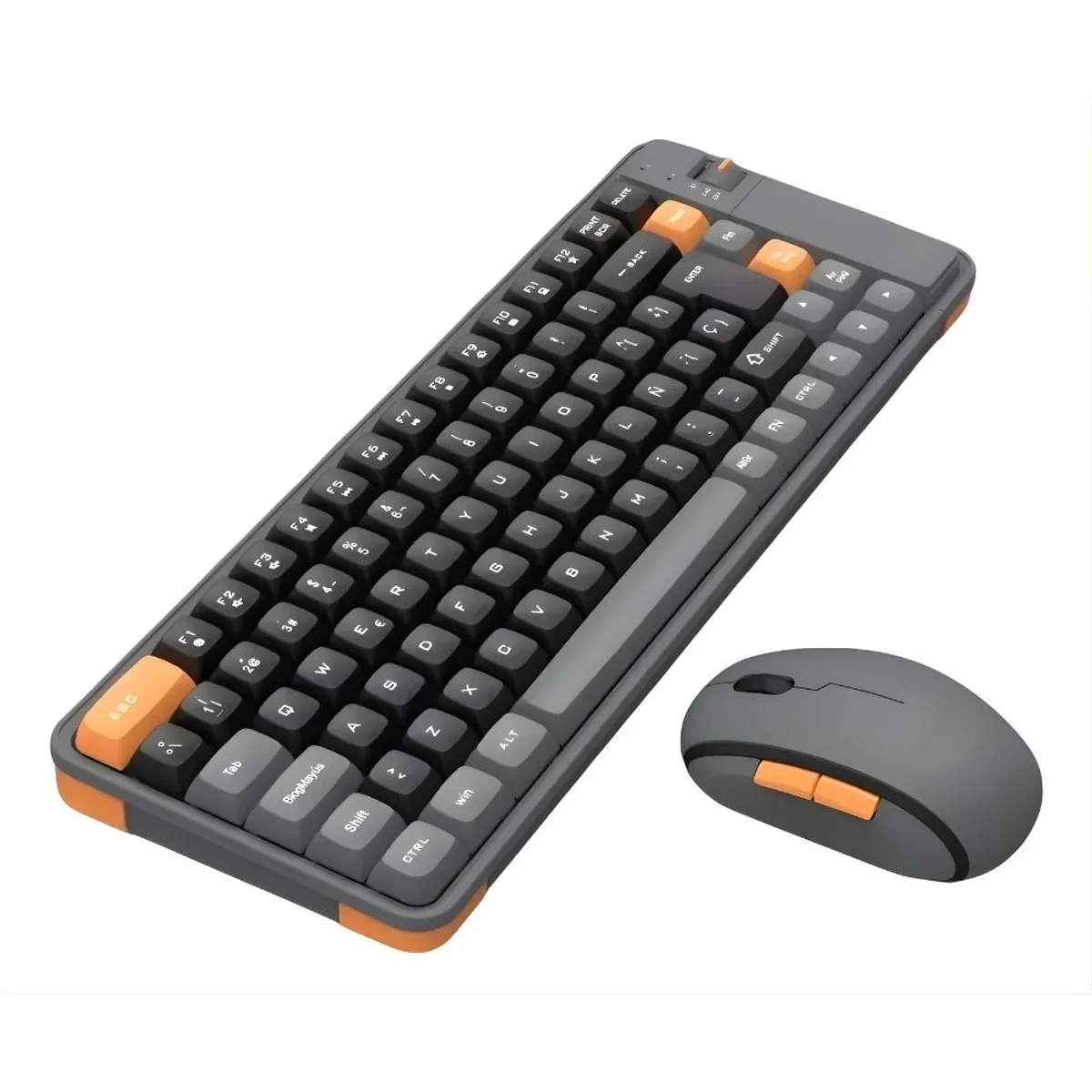 NOVYSTOR - Kit Teclado y Mouse Inalámbrico Bluetooth USB Amarillo