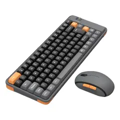 NOVYSTOR - Kit Teclado y Mouse Inalámbrico Bluetooth USB Amarillo