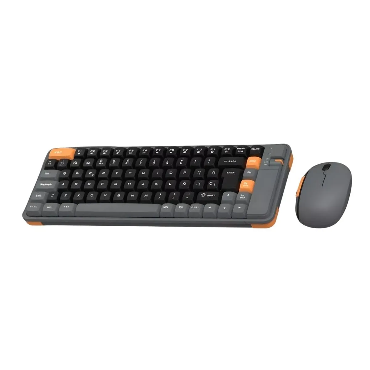 NOVYSTOR - Kit Teclado y Mouse Inalámbrico Bluetooth USB Amarillo