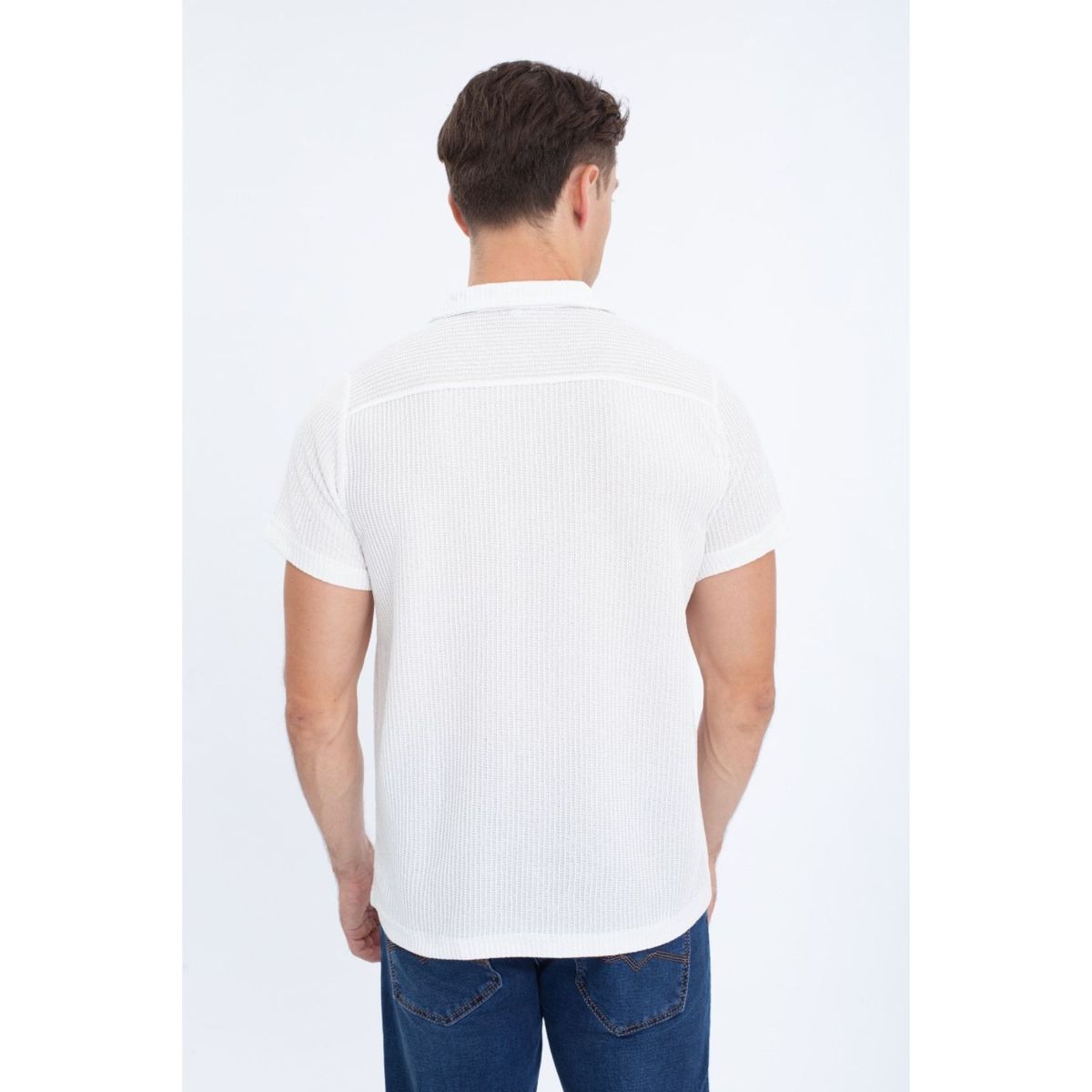 LIKE SHOP - Camisa Hombre Texturizada Fit Verano Fashion Calidad 0172