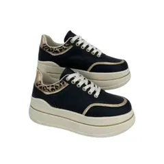 HERIEL - Zapatilla Negra Print Plataforma Mujer