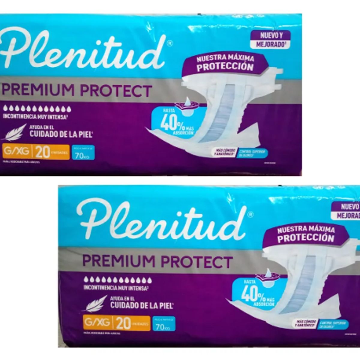 PLENITUD - Pañales Adulto Plenitud Protect 2 Paq Talla G/xg