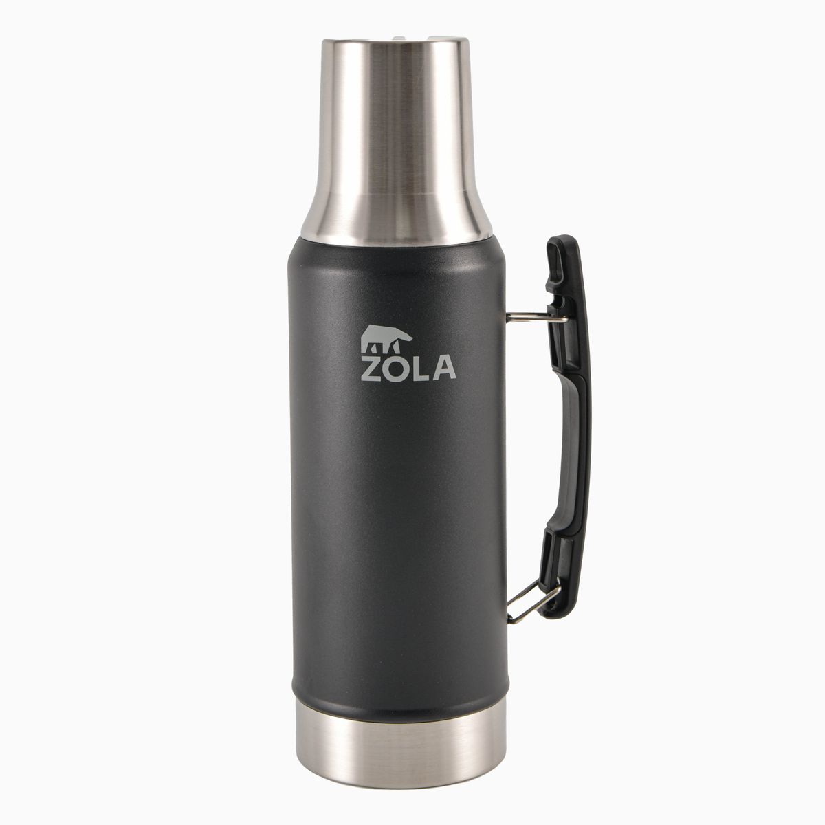 ZOLA OUTDOORS - Termo Mate Edition 1.2 Litros Pico Cebador Zola Acero Inox NEGRO