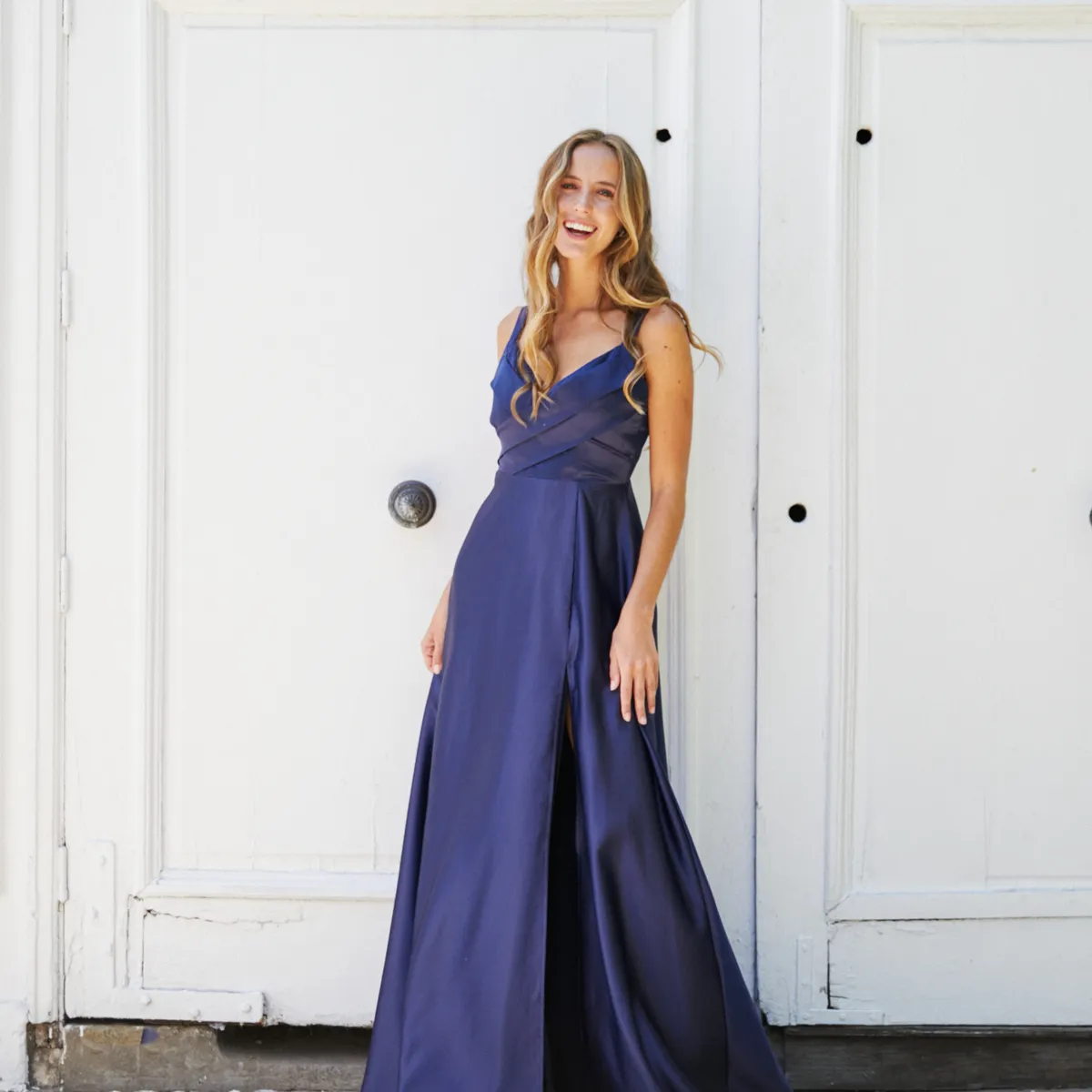 MI PLACARD - Vestido Largo de Fiesta Bea Azul Oscuro