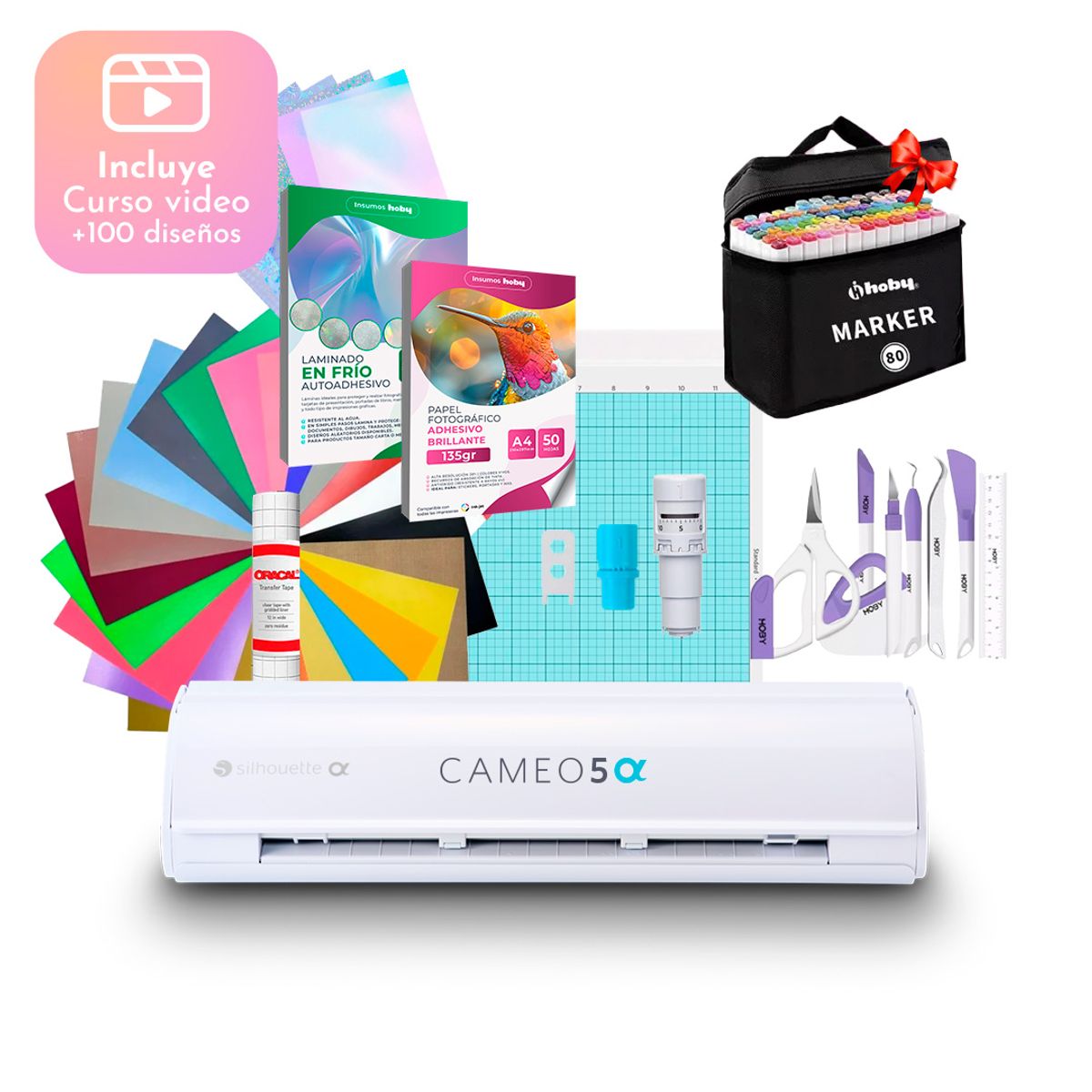 SILHOUETTE - Kit Silhouette Cameo 5 Alfa + Laminado / Kit Stickers