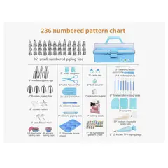 GENERICO - Set De Pasteleria Kit Decoración Para Reposteria 236pcs AZUL