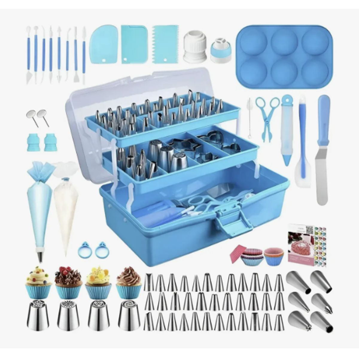 GENERICO - Set De Pasteleria Kit Decoración Para Reposteria 236pcs AZUL