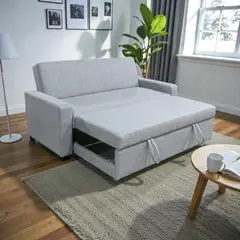 DISEÑOS VALESTRINI - SOFA CAMA MILANO TRES POSICIONES LINO GRIS CLARO