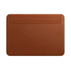 WIWU - Funda de Cuero Café Para Macbook Pro 14 (2021 / 2024) M1 / M2 / M3 Ultradelgada - Marca