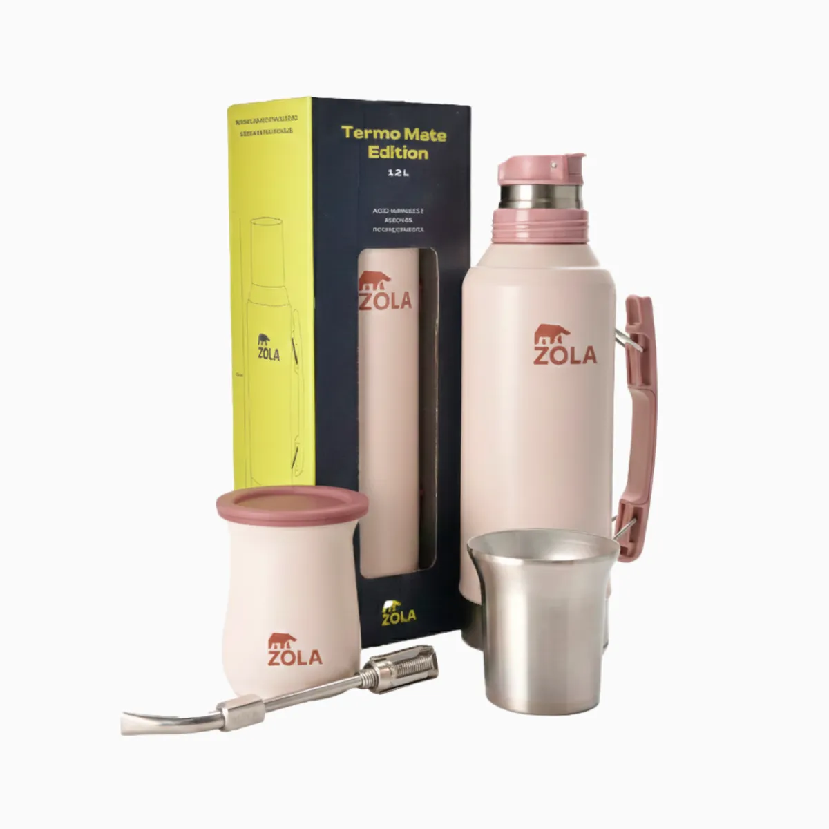 ZOLA OUTDOORS - Set de Mate Vaso + Bombilla + Termo 1200Ml Zola Outdoors Rosa