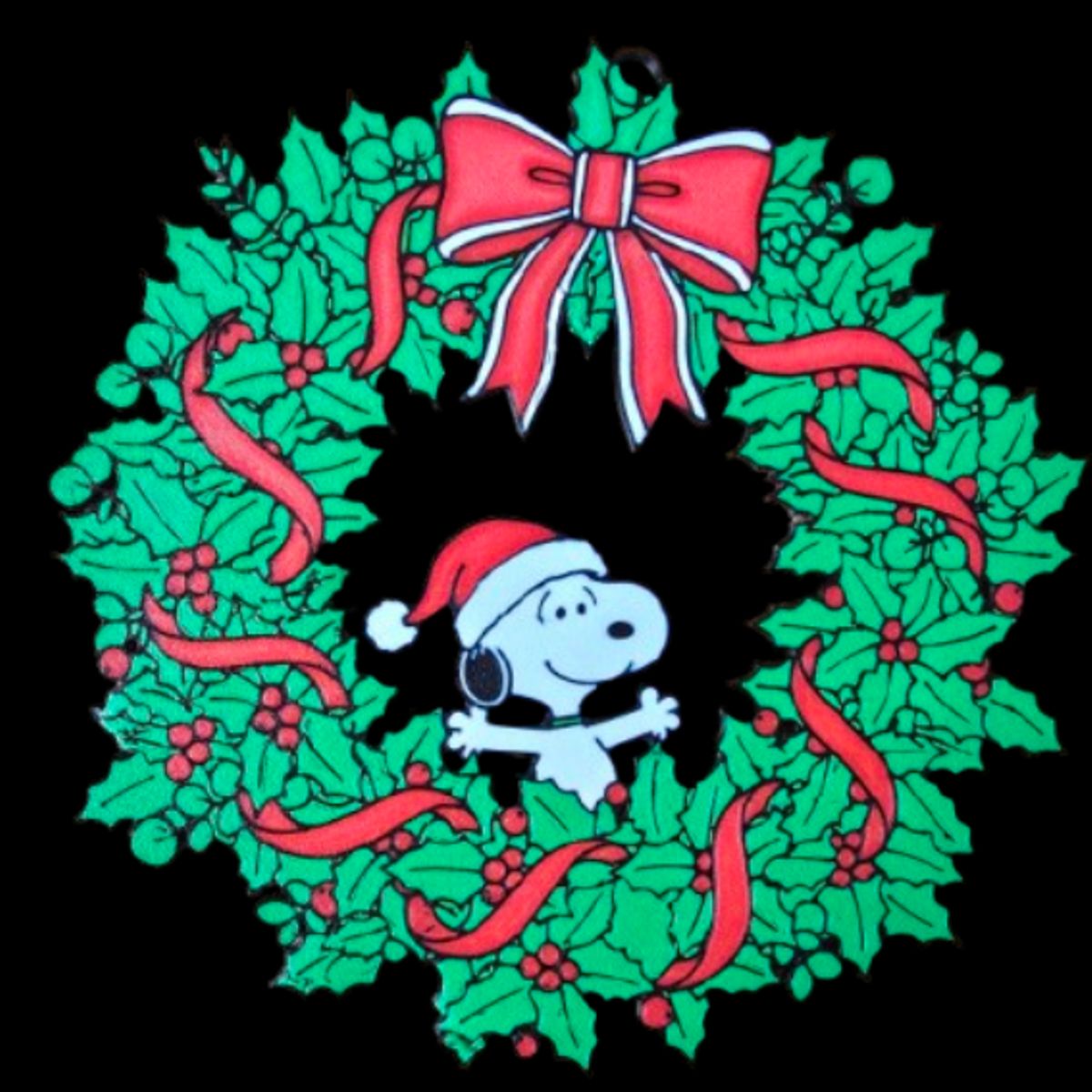 GENERICO - Decoración - Corona de Navidad Estilo Snoopy