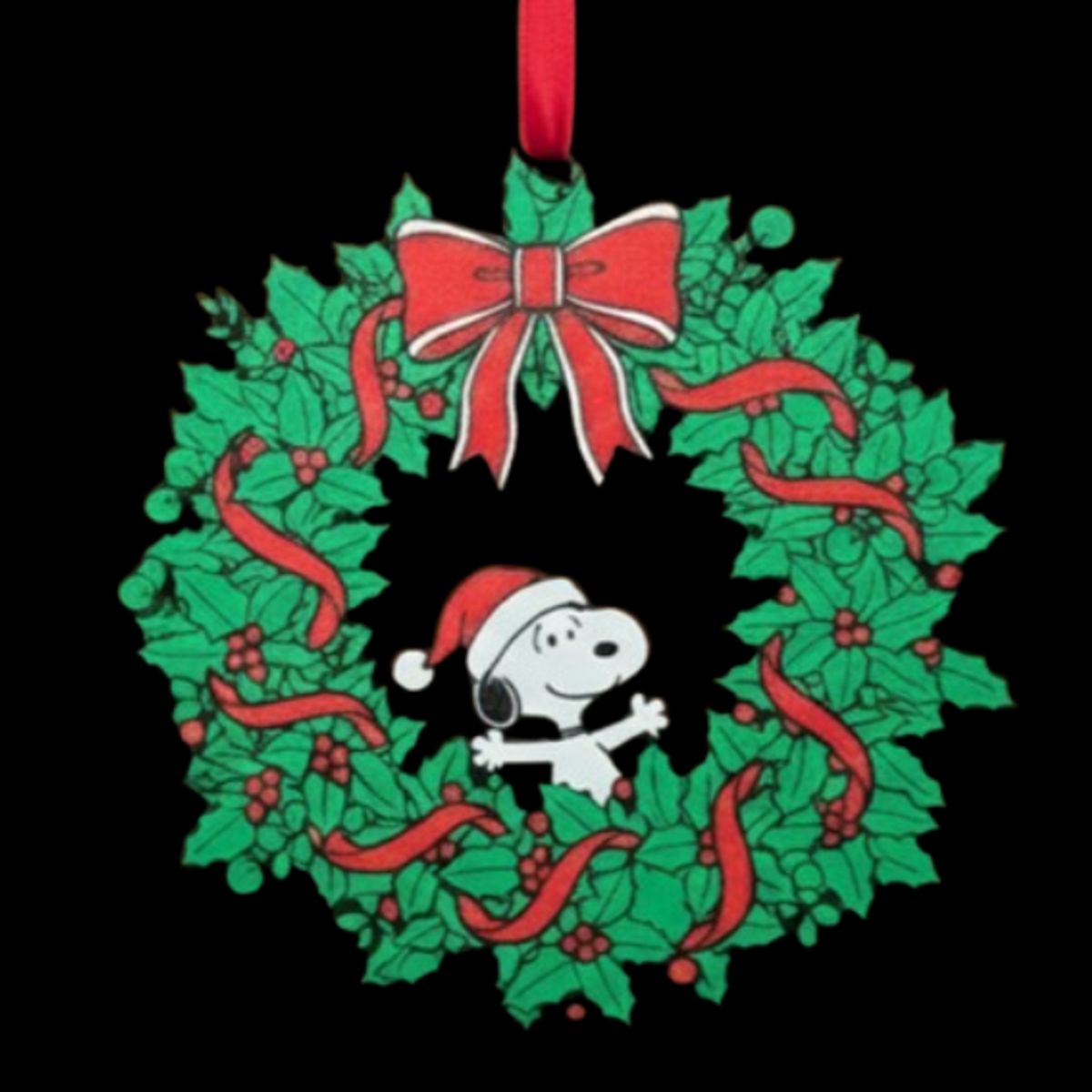 GENERICO - Decoración - Corona de Navidad Estilo Snoopy