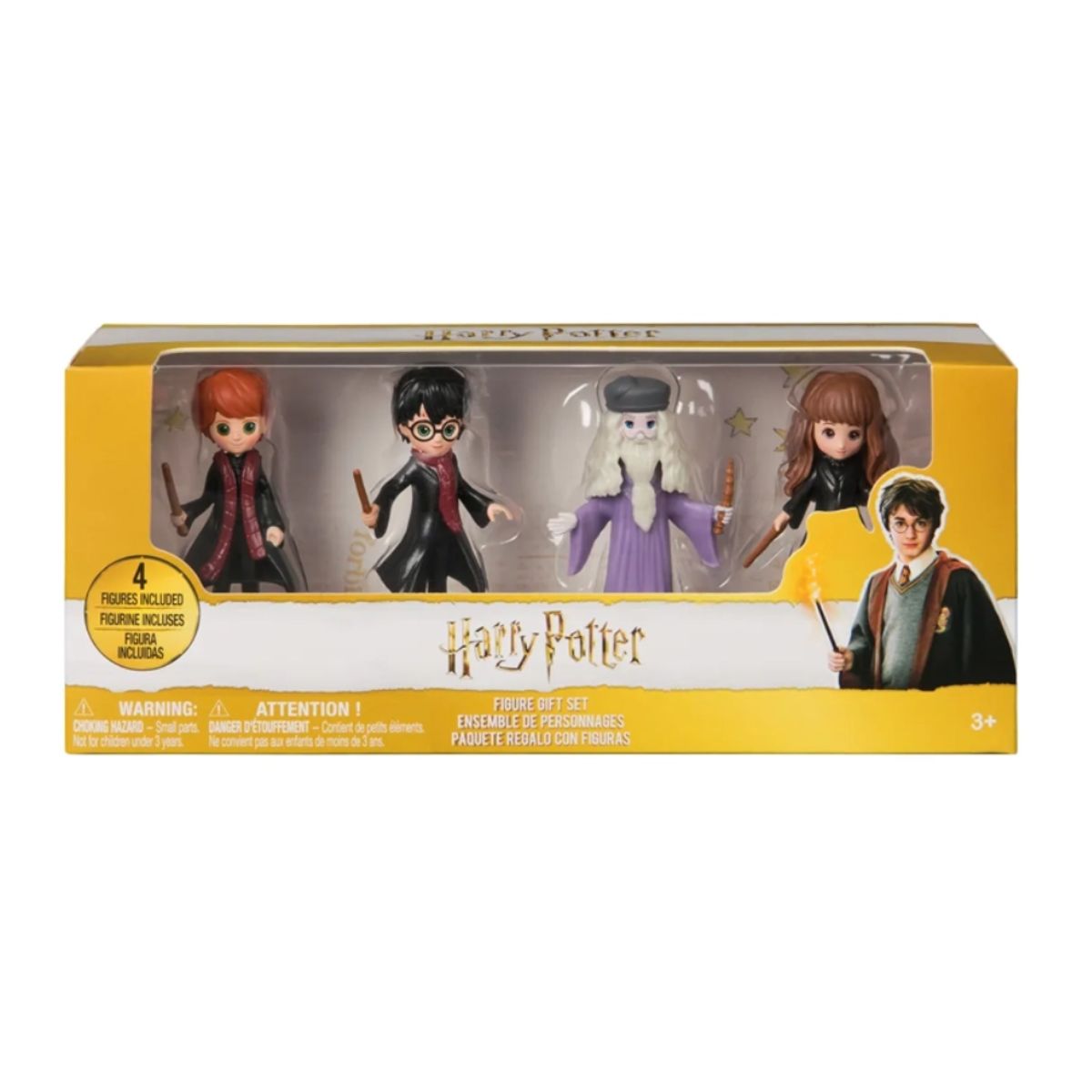 SPIN MASTER - Pack 4 Mini Figuras Harry Potter - Ron, Harry, Dumbledore y Hermione.