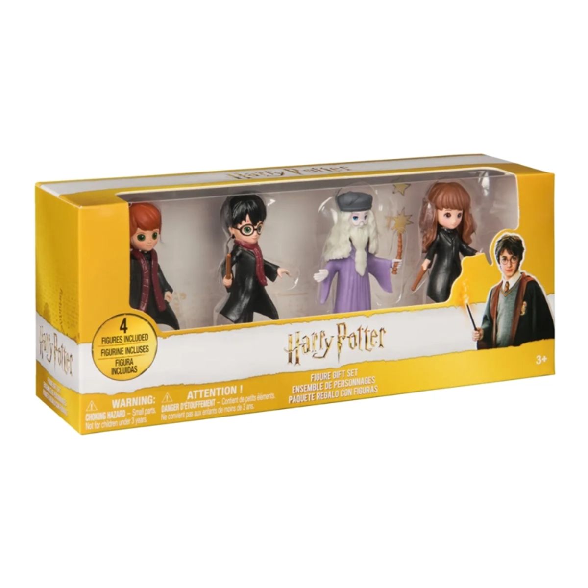 SPIN MASTER - Pack 4 Mini Figuras Harry Potter - Ron, Harry, Dumbledore y Hermione.