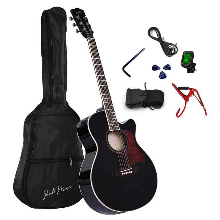 Guitarra Electroacustica Music 41 Pulgadas Funda + Accesorios.