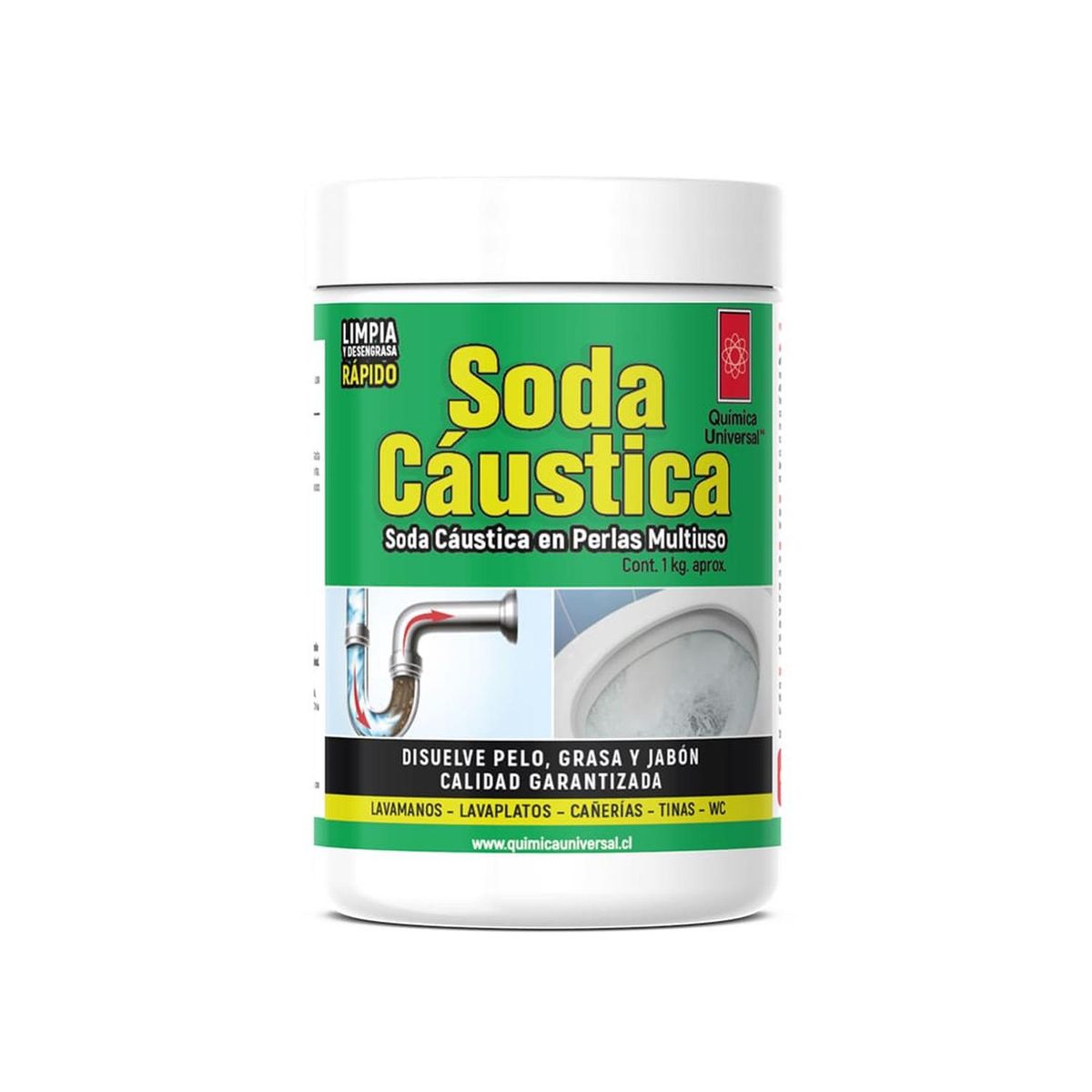QUIMICA UNIVERSAL - Soda Cáustica Perlada Pote 1 Kg Quimica Universal
