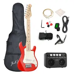 IBRAH - Guitarra Electrica Stratocaster Niño Music 30 Pgds Amplif + Acc