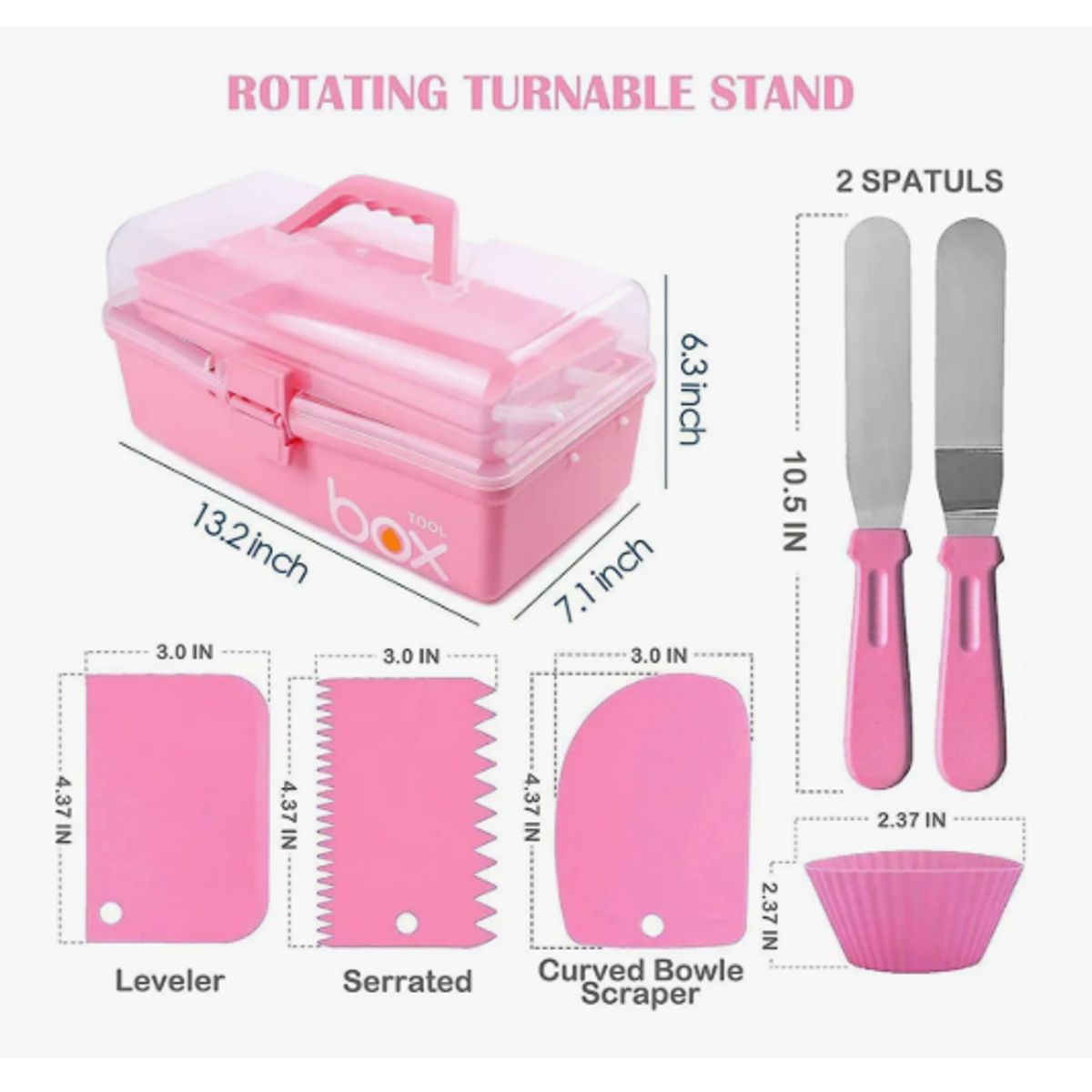 GENERICO - Set De Pasteleria Kit Decoración Para Reposteria 236pcs ROSA