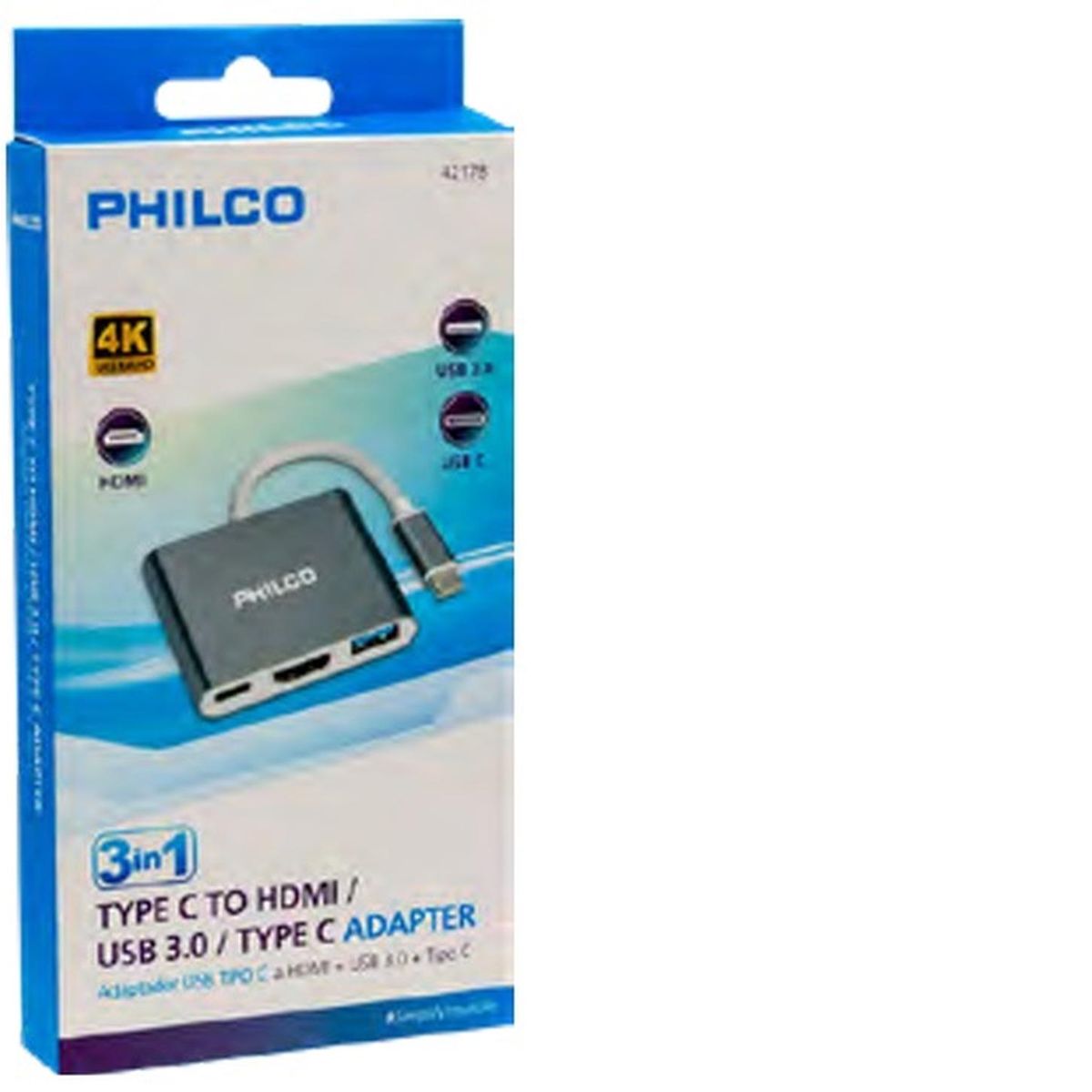 PHILCO - 3 EN 1 HUB TIPO C A HDMI + USB 30 PHILCO
