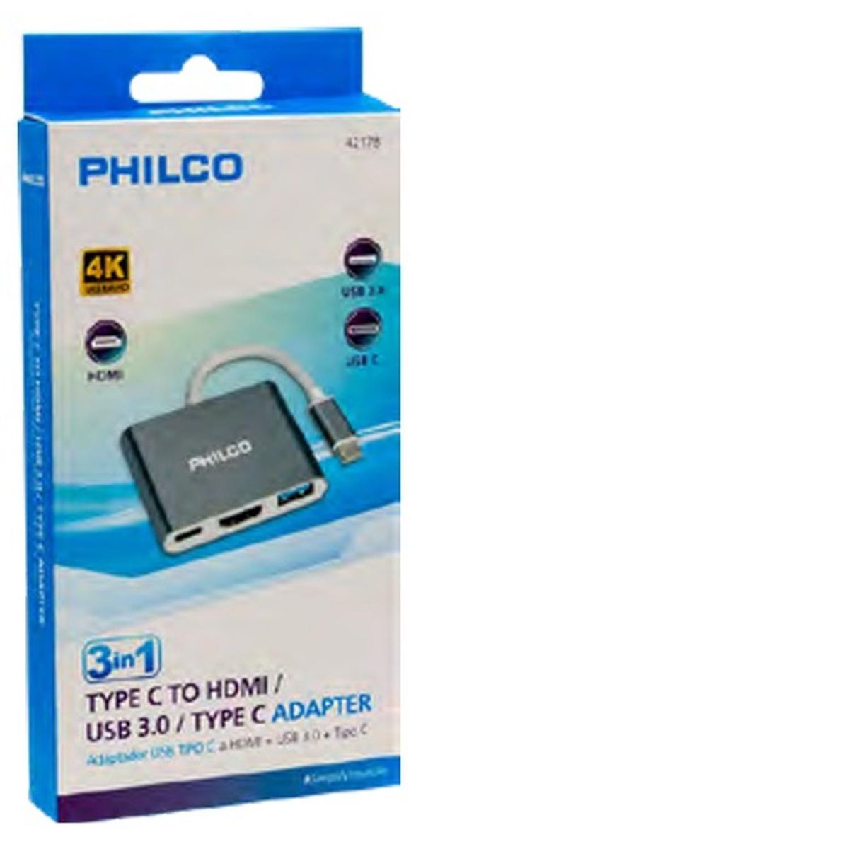PHILCO - 3 EN 1 HUB TIPO C A HDMI + USB 30 PHILCO