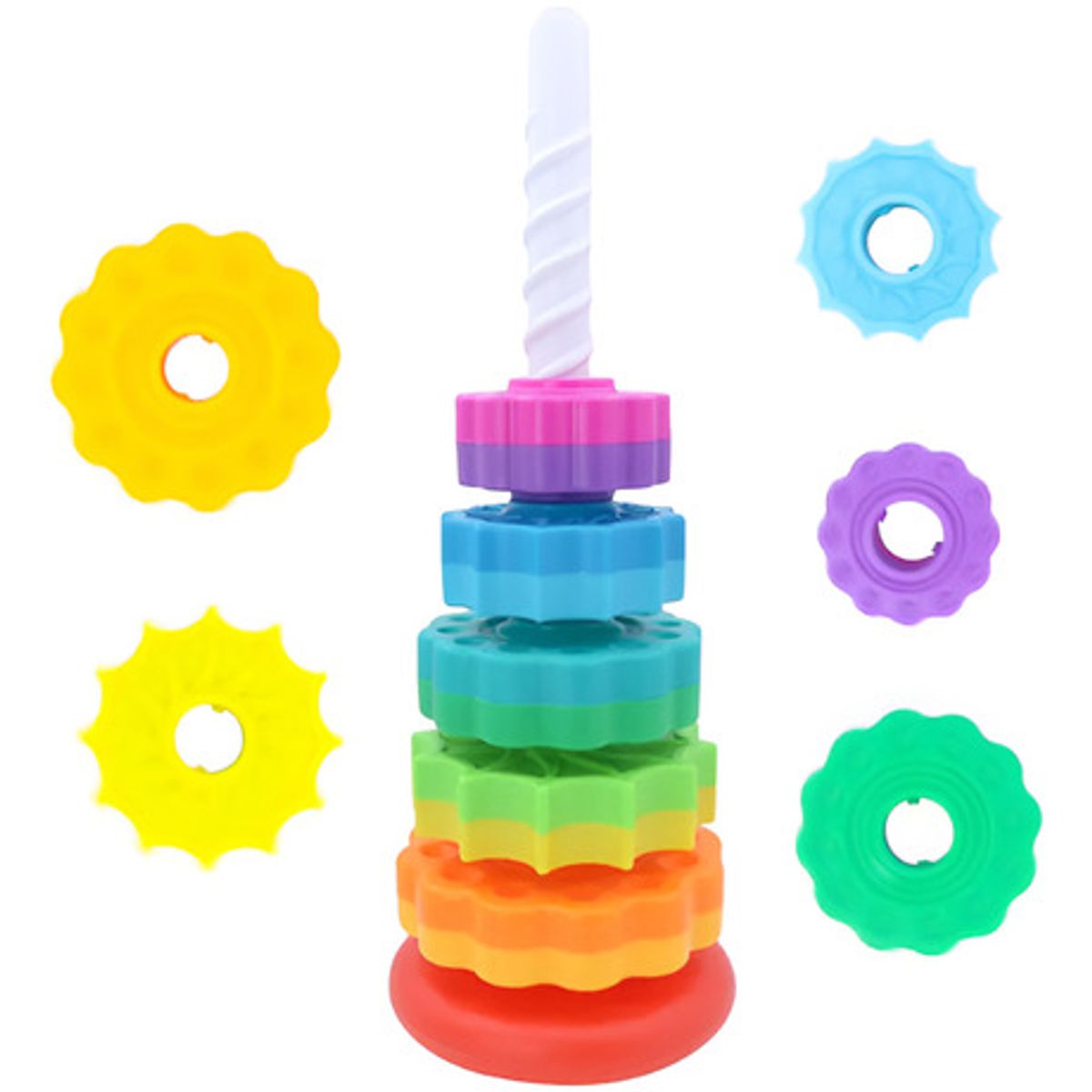 GENERICO - Juguetes Giratorios Apilables Torre Rainbow Juego Montessori