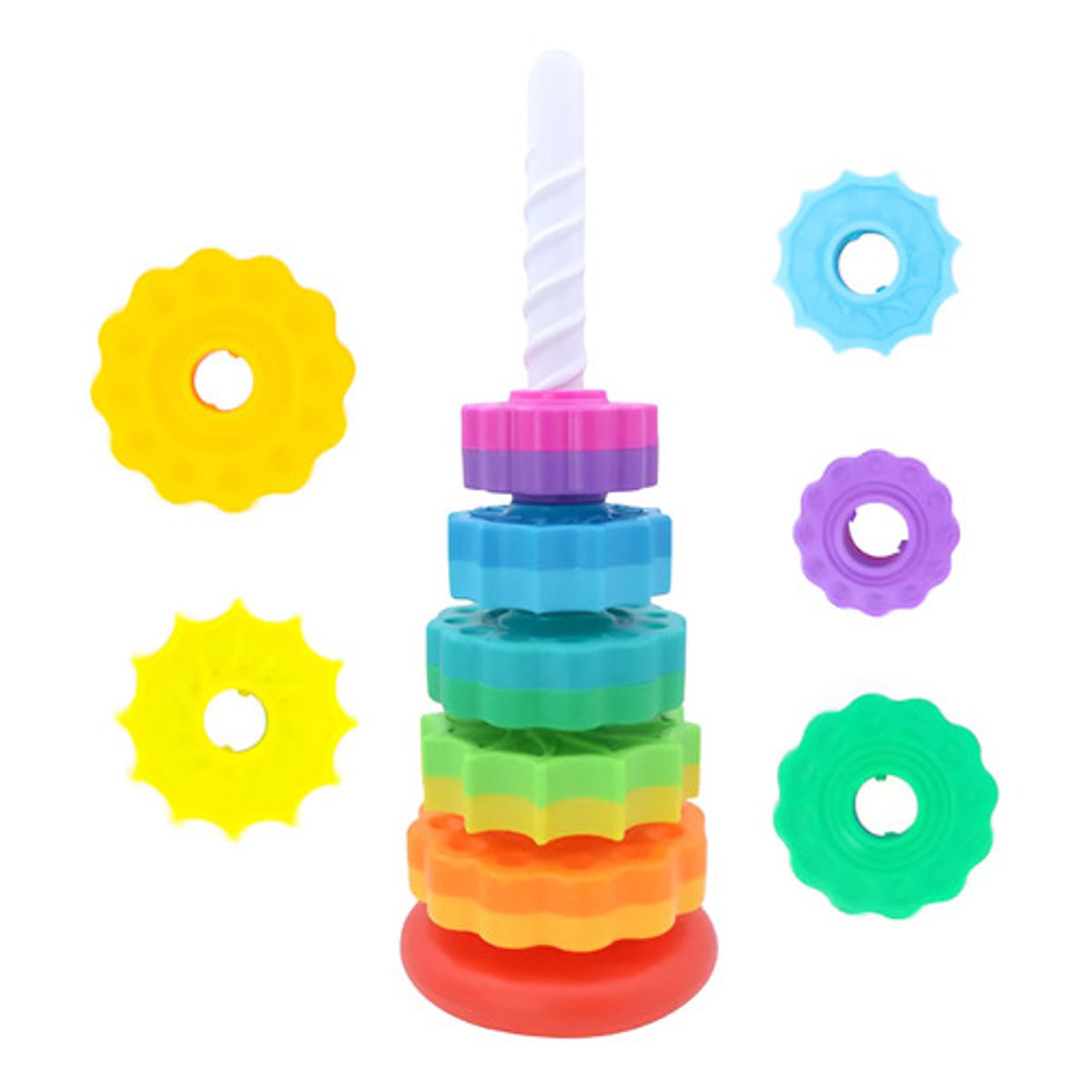 GENERICO - Juguetes Giratorios Apilables Torre Rainbow Juego Montessori