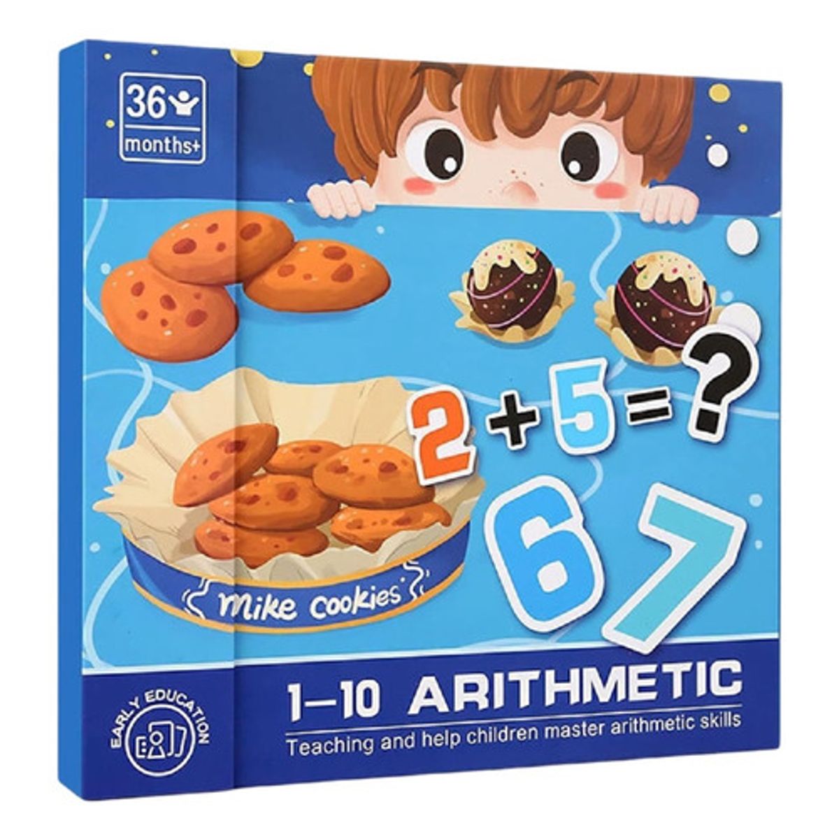 GENERICO - Libro Didactico Juego Matemático Montessori Diseño Galletas