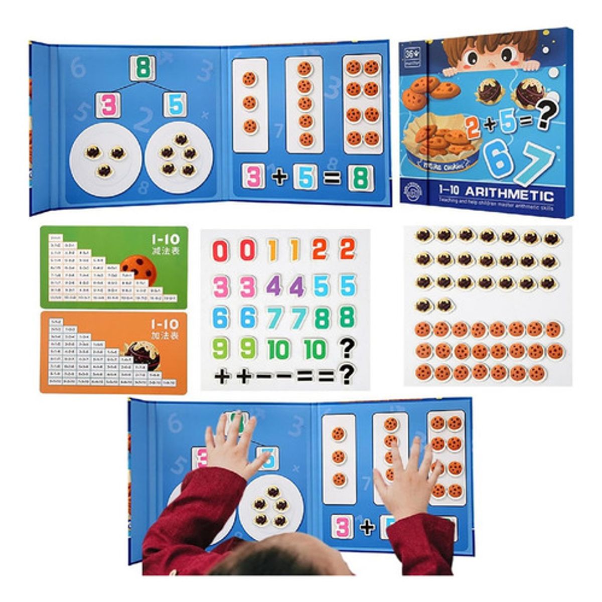 GENERICO - Libro Didactico Juego Matemático Montessori Diseño Galletas