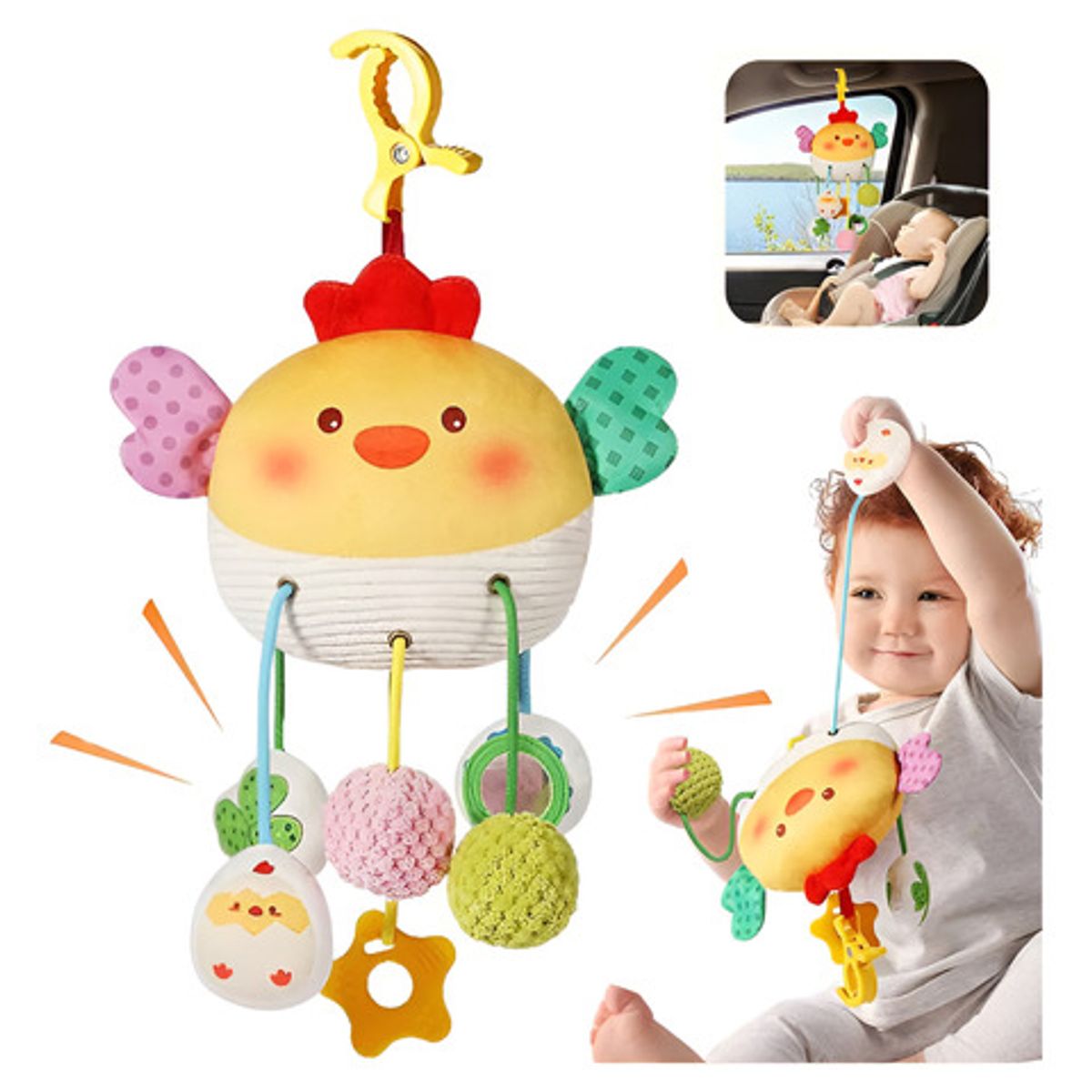 GENERICO - Peluche Sonajero Bebes Juguete Colgante Sensorial