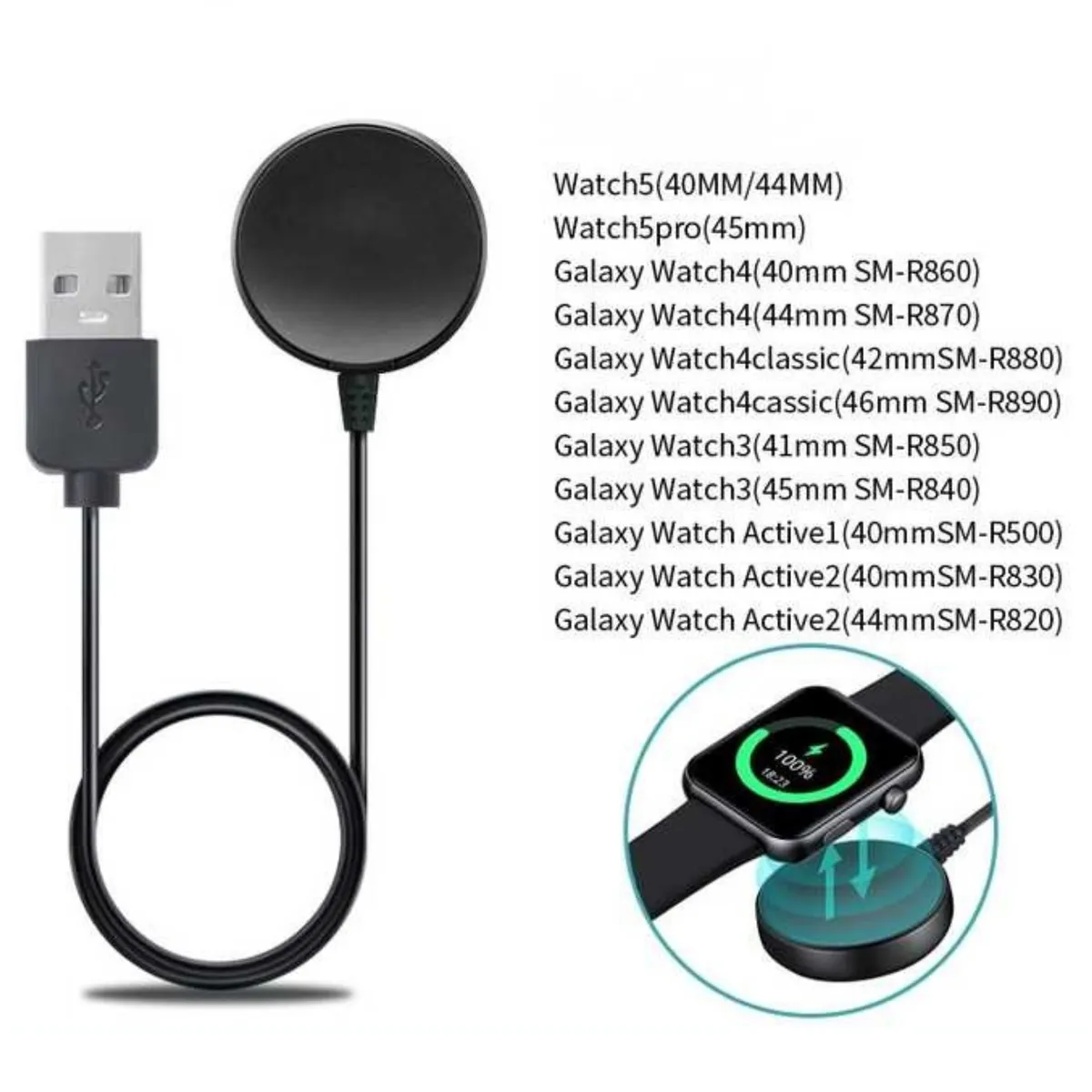 GENERICO - Cable smartwatch usb magnética inalámbrica para Samsung galaxy 12345
