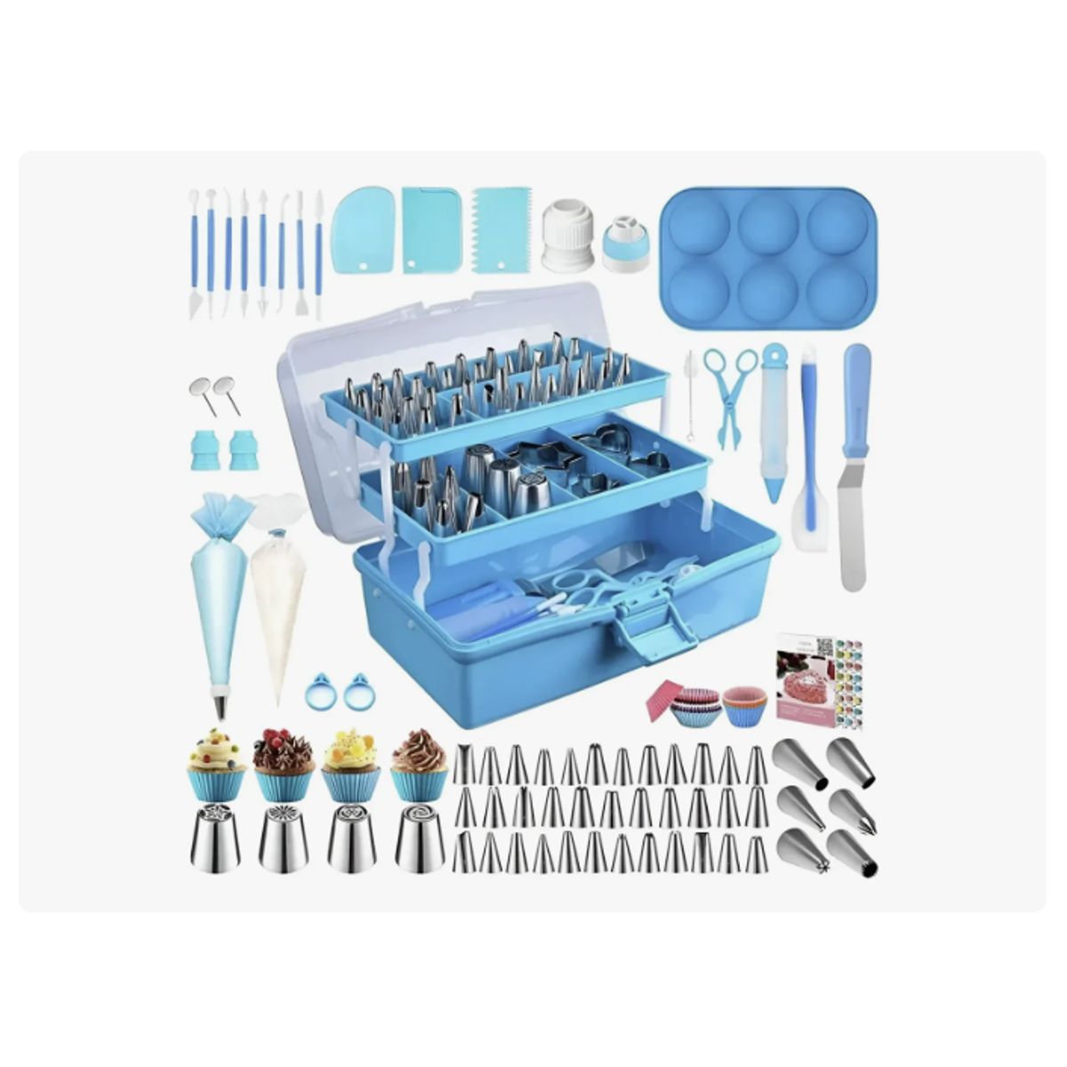 GENERICO - Set De Pasteleria Kit Decoración Para Reposteria 236pcs AZUL