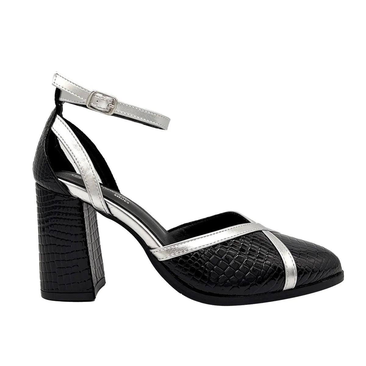 DINASTELLA - Zapato para mujer atado al tobillo, Negro Danicolle