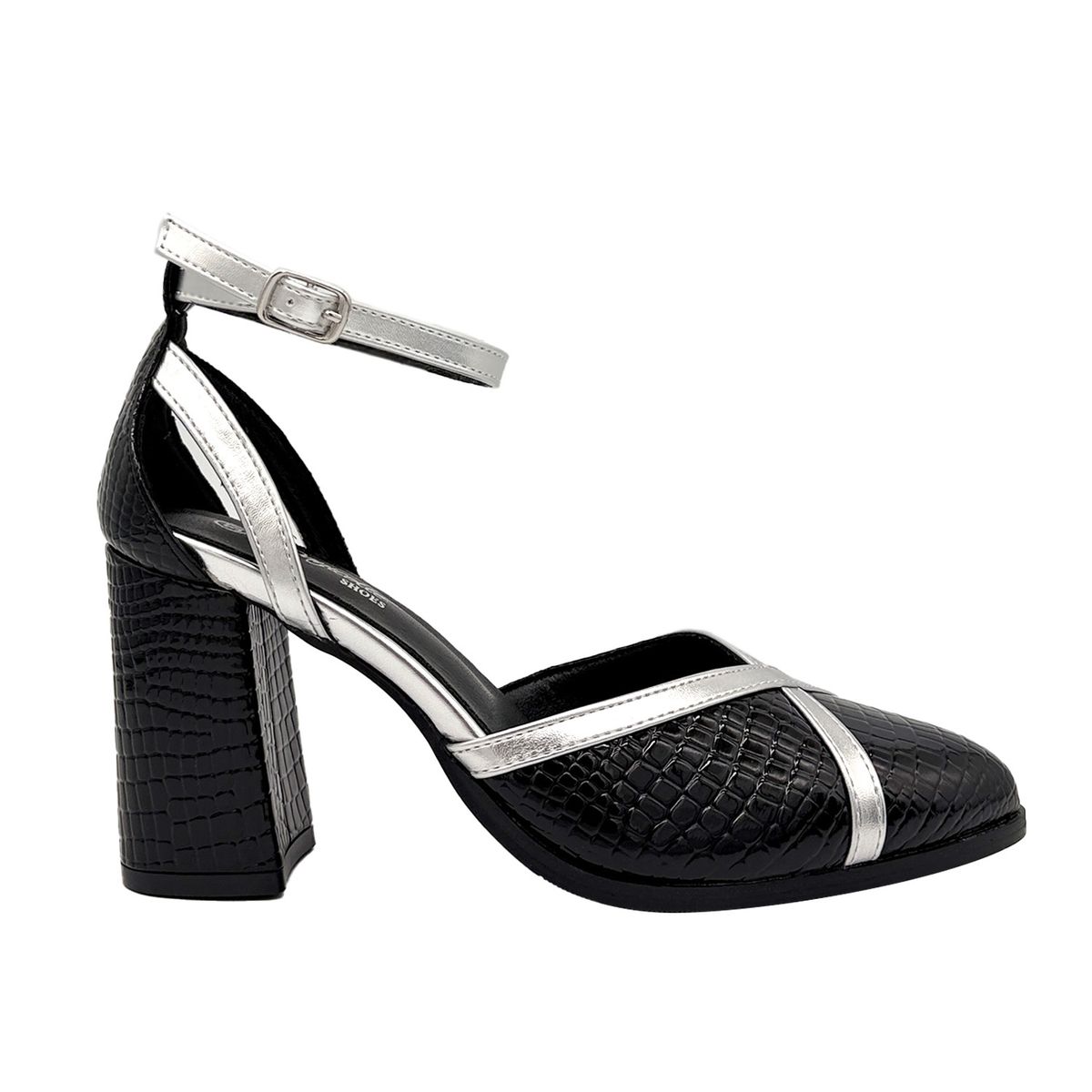 DINASTELLA - Zapato para mujer atado al tobillo, Negro Danicolle