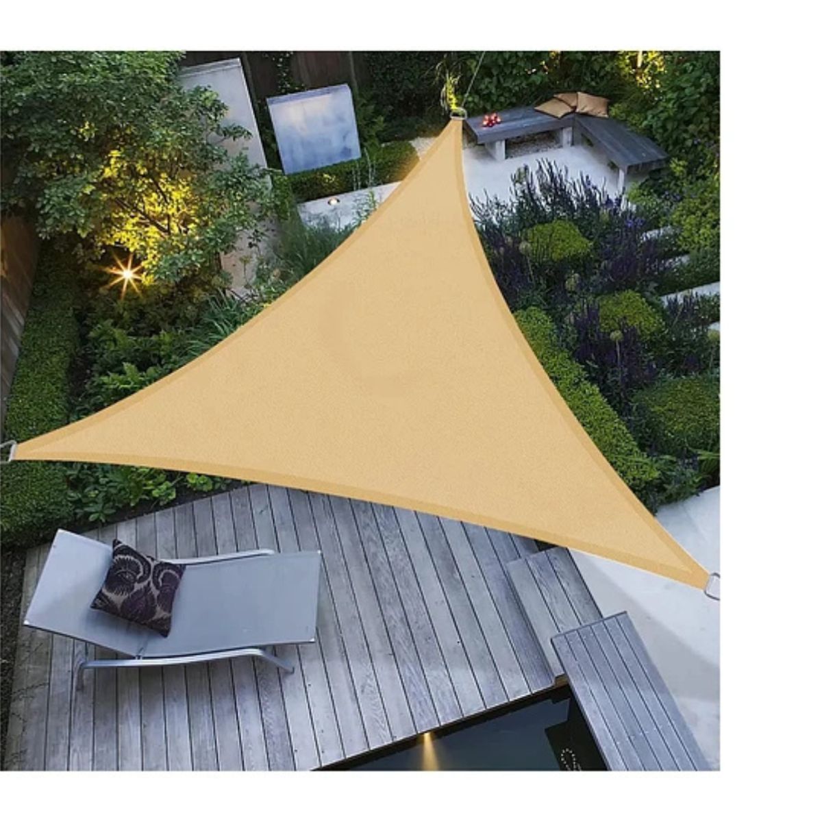 GENERICO - Toldo Vela Triangular Sombra Toldo Terraza 3x3x3m-BEIGE