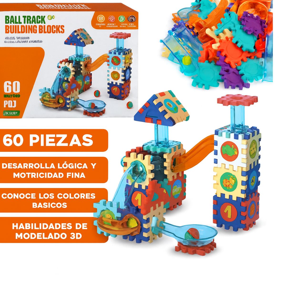 GENERICO - Bloques de construcción tobogan 60 piezas