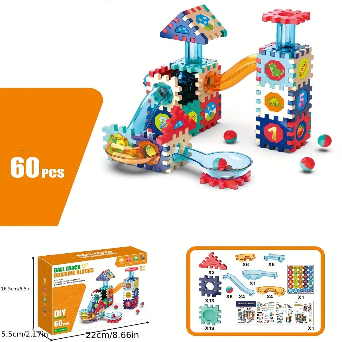 GENERICO - Bloques de construcción tobogan 60 piezas