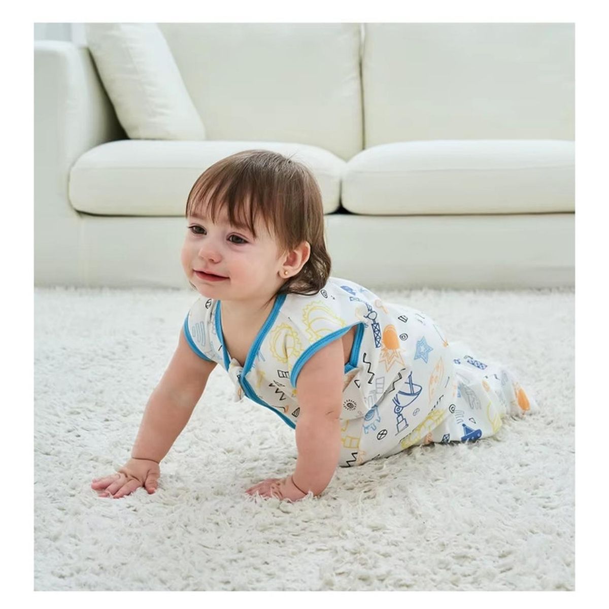 KIVARA - Saquito Dormir Bebe Tog 0,5 Con Pie Algodon Liviano Universo