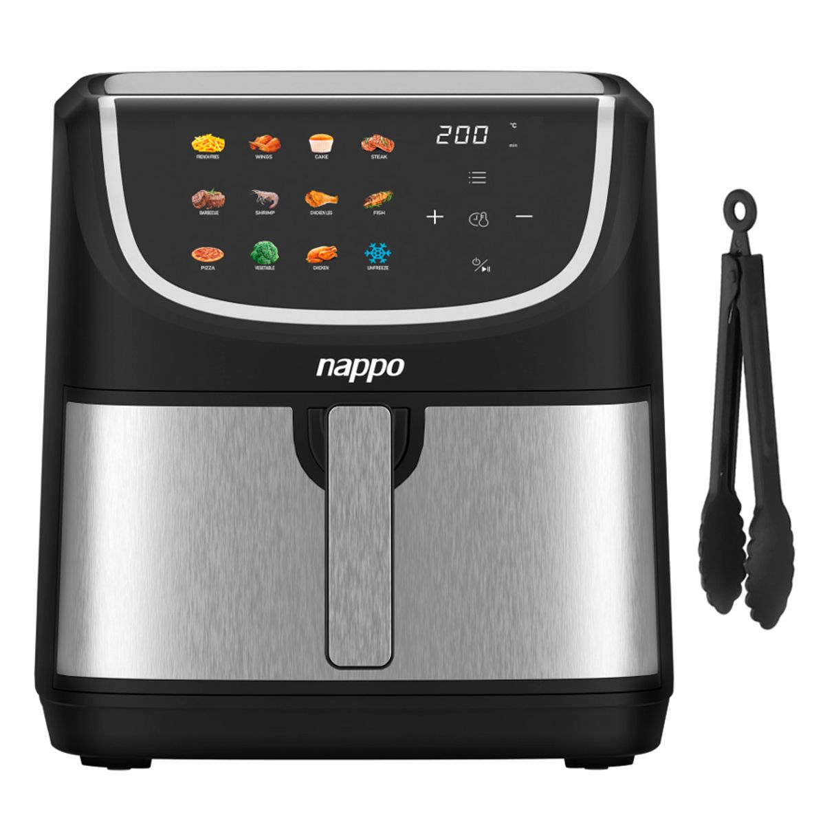 NAPPO - Freidora de Aire Nappo Digital 8 Litros 1800W Pantalla Touch