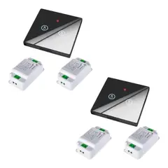 GENERICO - 2 Interruptores Inalámbricos 433mhz 2 Botones + 4 Receptores