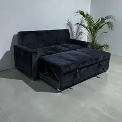 DISEÑOS VALESTRINI - SOFA CAMA MILANO TRES POSICIONES FELPA NEGRO